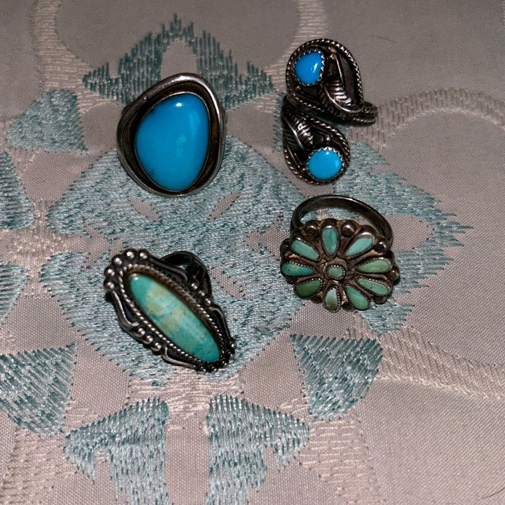 Vintage turquoise rings
